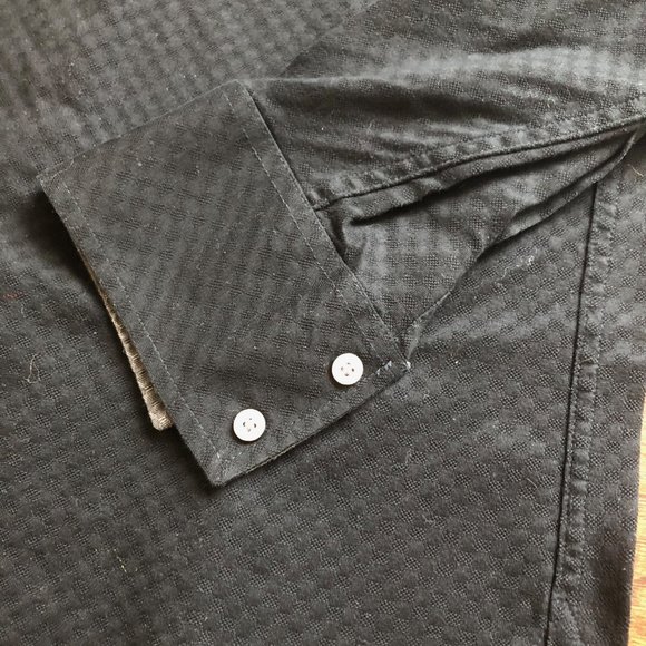 Banana Republic mens black knit dress shirt size M - Picture 7 of 7